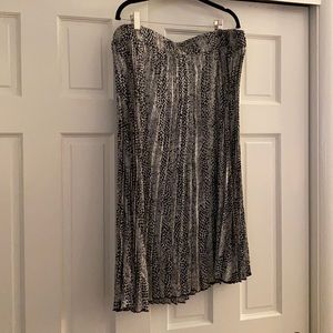 Lane Bryant black and white midi skirt